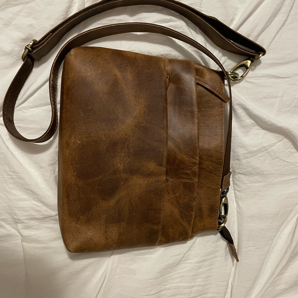 Buffalo leather cross body purse
